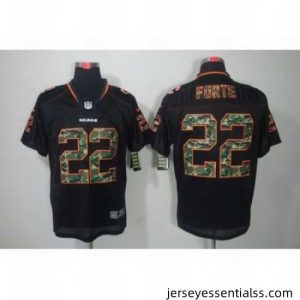 Nike Chicago Bears 22 Matt Forte Black Elite Lights Out Camo Number NFL Jersey