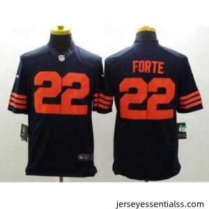 Nike Chicago Bears 22 Matt Forte Blue Limited Orange Number NFL Jersey