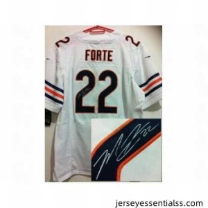 Nike Chicago Bears 22 Matt Forte White Elite Signed NFL Jersey