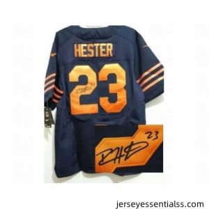 Nike Chicago Bears 23 Devin Hester Blue Elite Orange Number Signed NFL Jersey