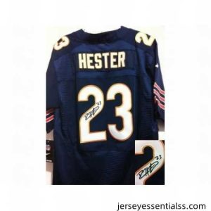 Nike Chicago Bears 23 Devin Hester Blue Elite Signed NFL Jersey