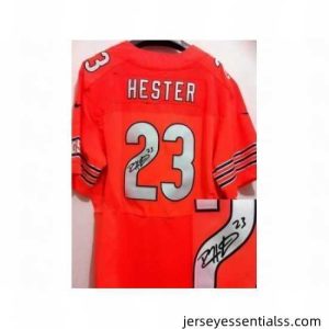 Nike Chicago Bears 23 Devin Hester Orange Elite Signed NFL Jersey