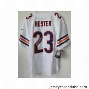 Nike Chicago Bears 23 Devin Hester White Elite Signed NFL Jersey