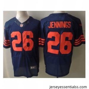 Nike Chicago Bears 26 Tim Jennings Blue Elite Orange Number NFL Jersey