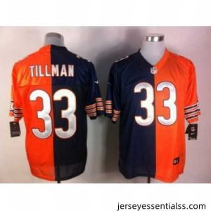 Nike Chicago Bears 33 Charles Tillman Orange-blue Elite Split NFL Jersey