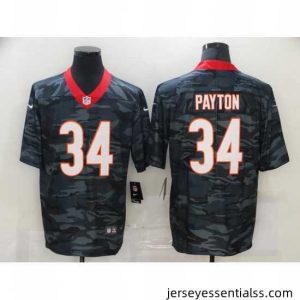 Nike Chicago Bears 34 Walter Payton Black Camo Limited Jersey