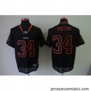 Nike Chicago Bears 34 Walter Payton Black Elite Lights Out NFL Jersey