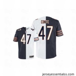 Nike Chicago Bears 47 Chris Conte Navy Blue-White Limited Split NFL Jersey