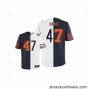 Nike Chicago Bears 47 Chris Conte White-Blue Elite split NFL Jersey