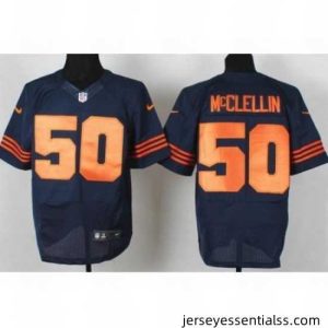 Nike Chicago Bears 50 Shea McClellin Blue Elite Orange Number NFL Jersey
