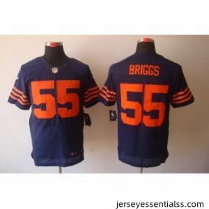 Nike Chicago Bears 55 Lance Briggs Blue Elite Orange Number NFL Jersey