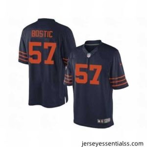 Nike Chicago Bears 57 Jon Bostic Blue Limited Orange Number NFL Jersey