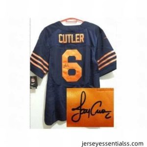 Nike Chicago Bears 6 Jay Cutler Blue Elite Orange Number Signed NFL Jersey