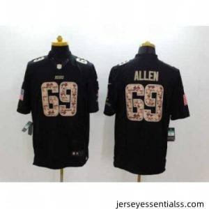 Nike Chicago Bears 69 Jared Allen Black Limited Salute to Service NFL Jersey