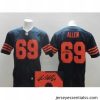 Nike Chicago Bears 69 Jared Allen Blue Elite Orange Number Signed NFL Jersey