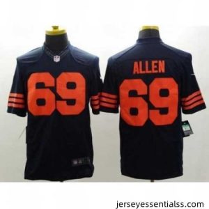 Nike Chicago Bears 69 Jared Allen Blue Limited Orange Number NFL Jersey