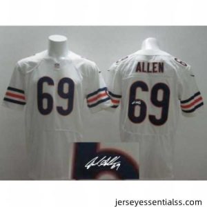 Nike Chicago Bears 69 Jared Allen White Elite Signed NFL Jersey
