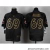 Nike Chicago Bears 69 Jared Allen black Elite gold lettering fashion NFL Jersey
