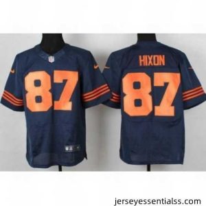 Nike Chicago Bears 87 Domenik Hixon Blue Elite Orange Number NFL Jersey