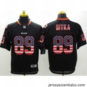 Nike Chicago Bears 89 Mike Ditka Black Elite USA Flag Fashion NFL Jersey