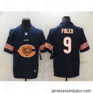 Nike Chicago Bears 9 Nick Foles Navy Team Big Logo Vapor Untouchable Limited Jersey