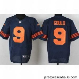Nike Chicago Bears 9 Robbie Gould Blue Elite Orange Number NFL Jersey