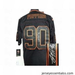 Nike Chicago Bears 90 Julius Peppers Black Elite Light Out Signed NFL Jersey