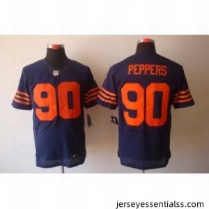 Nike Chicago Bears 90 Julius Peppers Blue Elite Orange Number NFL Jersey