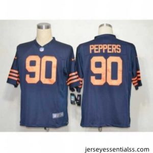 Nike Chicago Bears 90 Julius Peppers Blue Game Orange Number NFL Jersey