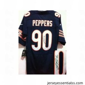 Nike Chicago Bears 90 Julius Peppers Blue Signed Elite NFL Jersey