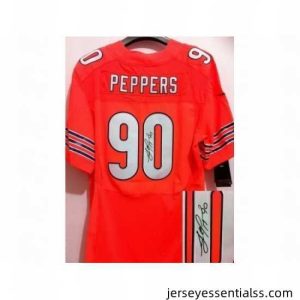 Nike Chicago Bears 90 Julius Peppers Orange Elite Signed NFL Jersey
