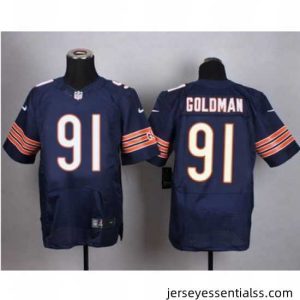 Nike Chicago Bears #91 Eddie Goldman Navy Blue Team Color Mens Stitched NFL Elite Jersey
