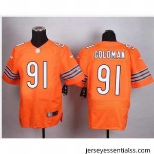 Nike Chicago Bears #91 Eddie Goldman Orange Alternate Mens Stitched NFL Elite Jersey