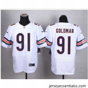 Nike Chicago Bears #91 Eddie Goldman White Mens Stitched NFL Elite Jersey