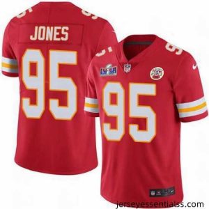 Nike Chiefs 95 Chris Jones Red Team Color Bound Stitched NFL Vapor Untouchable Limited 2024 Super Bowl LVIII Jersey