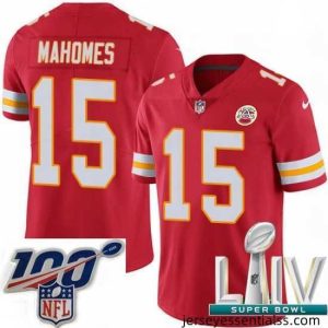 Nike Kansas City Chiefs #15 Patrick Mahomes Red Team Color 2020 Super Bowl LIV Stitched NFL Vapor Untouchable Limited Jersey