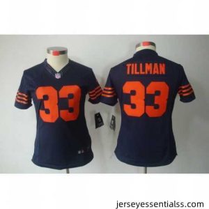 Nike Chicago Bears #33 Charles Tillman Blue Color[Limited Jerseys]Orange Number