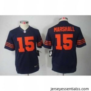 Nike Chicago Bears #5 Brandon Marshall Blue LIMITED Jerseys(Orange Number)