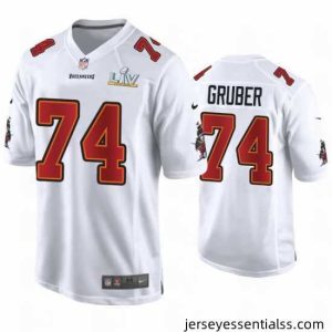 Paul Gruber Buccaneers White Super Bowl Lv Game Fashion Jersey
