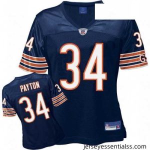 Reebok Chicago Bears 34 Walter Payton Blue Womens Team Color Replica Throwback NFL Jersey