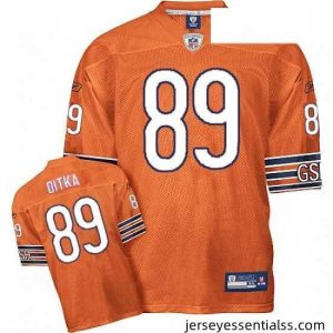 Reebok Chicago Bears 89 Mike Ditka Orange Authentic Throwback NFL Jersey