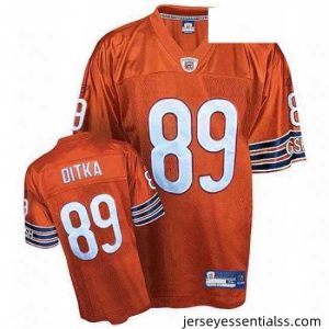 Reebok Chicago Bears 89 Mike Ditka Orange Replica NFL Alternate Jersey