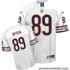 Reebok Chicago Bears 89 Mike Ditka White Authentic Throwback NFL Jersey