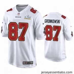 Rob Gronkowski Buccaneers White Super Bowl Lv Game Fashion Jersey