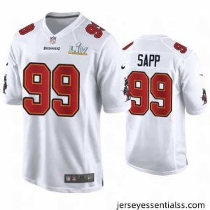 Warren Sapp Buccaneers White Super Bowl Lv Game Fashion Jersey
