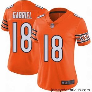 Bears 18 Taylor Gabriel Orange Stitched Football Limited Rush Jersey