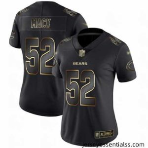 Bears 52 Khalil Mack Black Gold Stitched Football Vapor Untouchable Limited Jersey