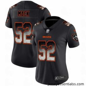Bears 52 Khalil Mack Black Stitched Football Vapor Untouchable Limited Smoke Fashion Jersey
