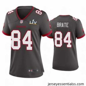 Cameron Brate Buccaneers Pewter Super Bowl Lv Game Jersey