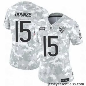 Chicago Bears 15 Rome Odunze 2024 F.U.S.E Arctic Camo Salute To Service Limited Stitched Football Jersey